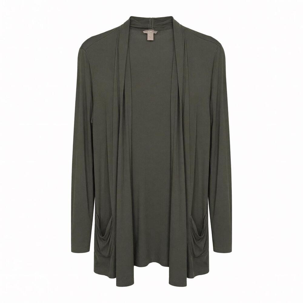 J.Jill Women's Open Front Cardigan Green M